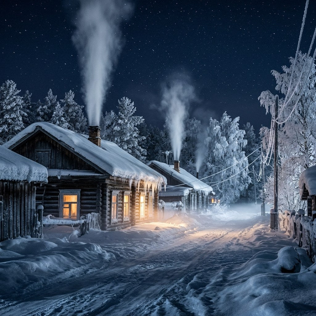 Oimiakón, Siberia, de noche a −71 °C